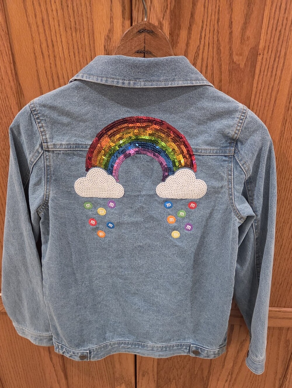 M&M’s Pride Collection Rainbow Sequin Denim Jacket XL